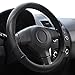 Elantrip Leather Steering Wheel Cover 14 1/2 inch to 15 inch Universal Anti Slip Odorless Cool for Car Truck SUV Jeep Black