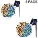 POTIVE 2 Pack Total 85Ft 200 LED Solar Christmas Lights Outdoor, Multicolor Modes Tree Solar Lights for Christmas Garden Patio Fence Decorations