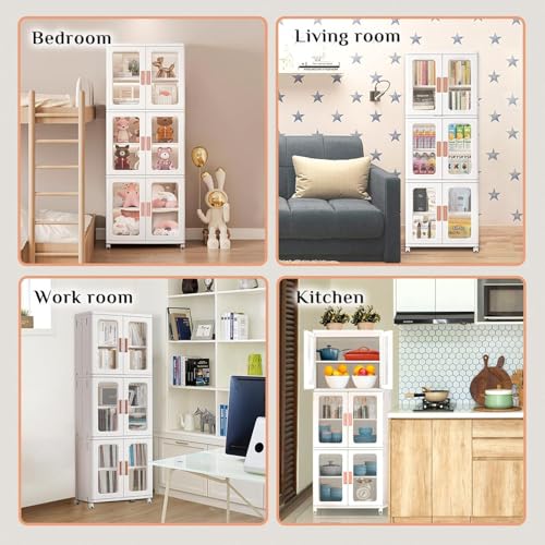 Double Layer Foldable Storage Box, Extra Large Dual Opening Storage Organizer, Stackable Bins with Lids & Wheels, Clothes Snacks Toys & Books, Collapsible Container for Home Office Outdoor Car (2Pcs)