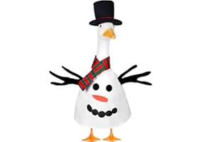ENBOFID Snowman Goose Outfit Christmas Porch Goose Clothes for 23" High Cement or Plastic Goose Statue for Outdoor Lawn Garden Yard Patio Xmas Holiday Decor