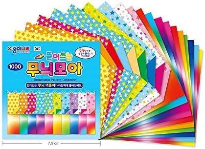 Origami Crane Folding Paper 3" x 3" 30 Colors 80 Sheets : Detachable Pattern Collection