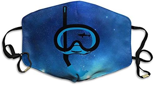 Ali2oaIq Diving, Snorkeling Mask and Shark Unisex Dust Allergy Flu Masks Washable Activated Carbon Breath Healthy Safety Mouth Masks