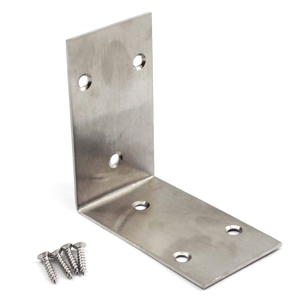 (4 Pieces) Angle Connector Corner Brackets Stainless Steel L Shape Brace Brackets for Wood Shelving 48x85x85mm
