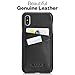 KAVAJ iPhone X/XS Case Leather Tokyo Black, Supports Wireless Charging (Qi), Slim-Fit Genuine Leather iPhone X Wallet Case Leather Bumper Case with Business Card Holder Cover for iPhoneX/XS