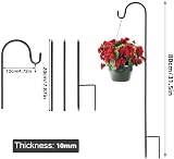 Eidoct 4 Pack 80cm Metal Garden Shepherds Crook Hooks, Adjustable view 2