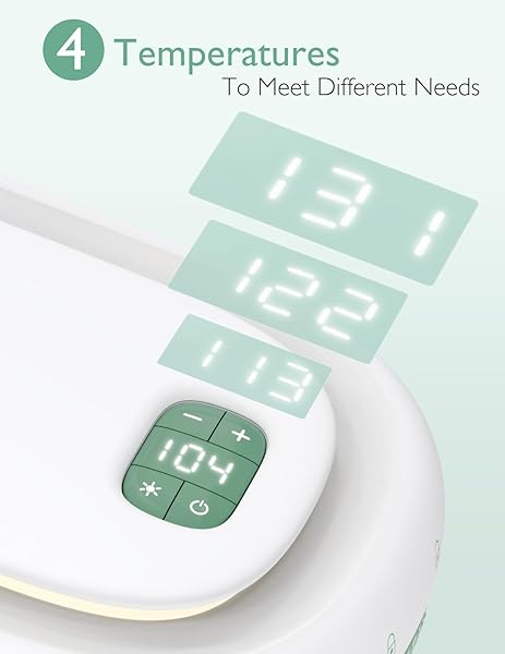 MOMCOZY BABY WIPE WARMER, INNOVATIVE SPRING DESIGN, LARGE CAPACITY WIPES DISPENSER, FAST AND EVEN HEATING, 4 MODES OF TEMPERATURE HEATING CONTROL, DIAPER WIPE WARMER WITH NIGHT LIGHT