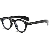 NIDOVIX Round Blue Light Glasses for Men Women Retro Trendy Thick Frame Non Prescription Glasses Computer Eyeglasses
