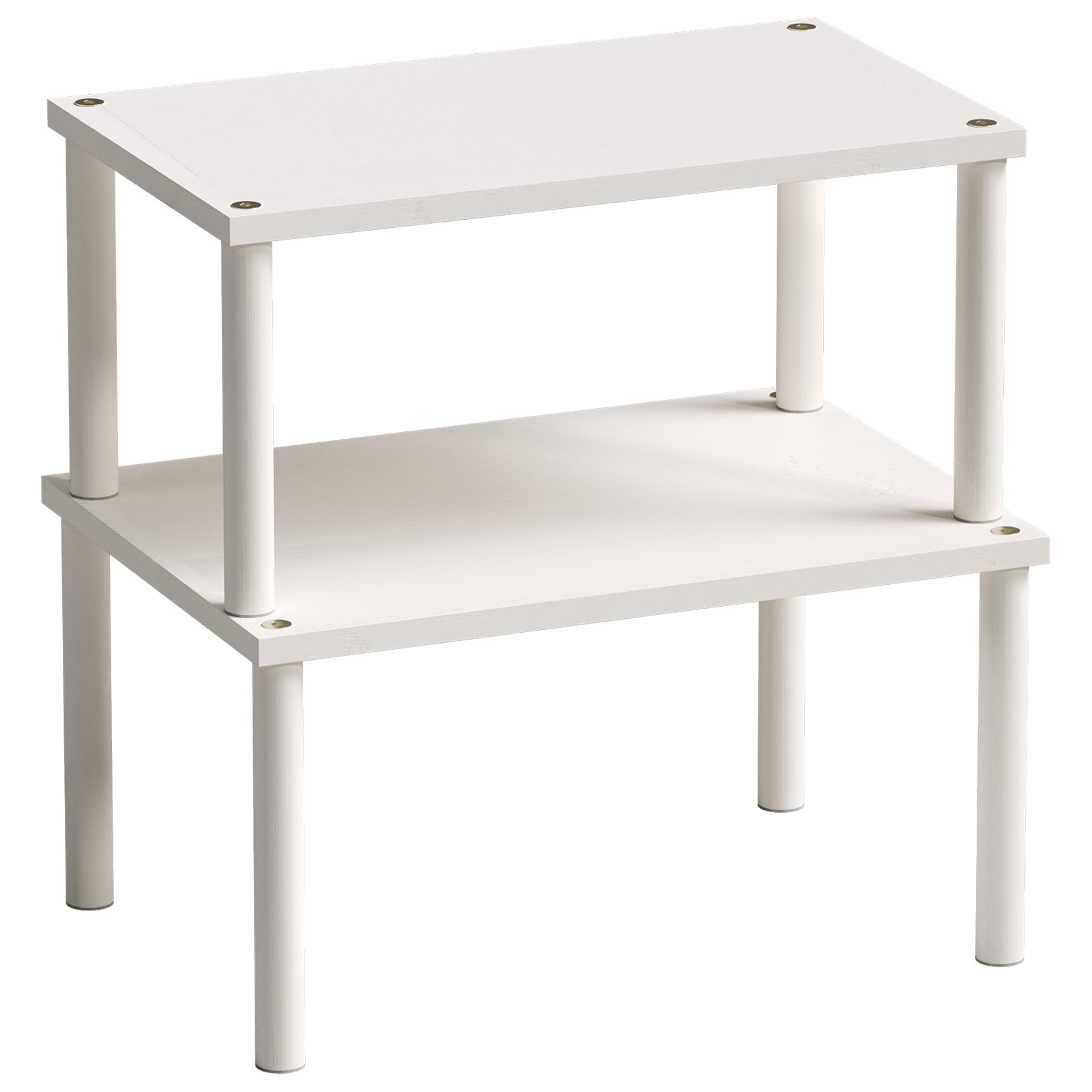 Photo 1 of ***(MISSING HARDWARE)***VERTORGAN Cabinet Organizer Shelf(Set of 2),Kitchen Counter Shelves,Bamboo Spice Rack Countertop and Cabinet,Stackable Expandable,Medium,(White)