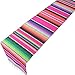 5 Packs Mexican Serape Table Runners for Mexican Theme Party, Cinco de Mayo Fiesta Party, Day of Death Decorations, Falsa Classic Striped Fringe Pattern Cotton Blanket, Pink,14x84 inches