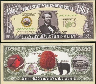 Set of 10 Bills-1863 West Virginia State Bill by Novelties Wholesale