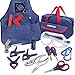 WORKPRO 23-Piece Children's Tool Set with Real Hand Tools, Safety Goggles, Storage Bag for Beginner, Kids Learning - Blue, Age 6+