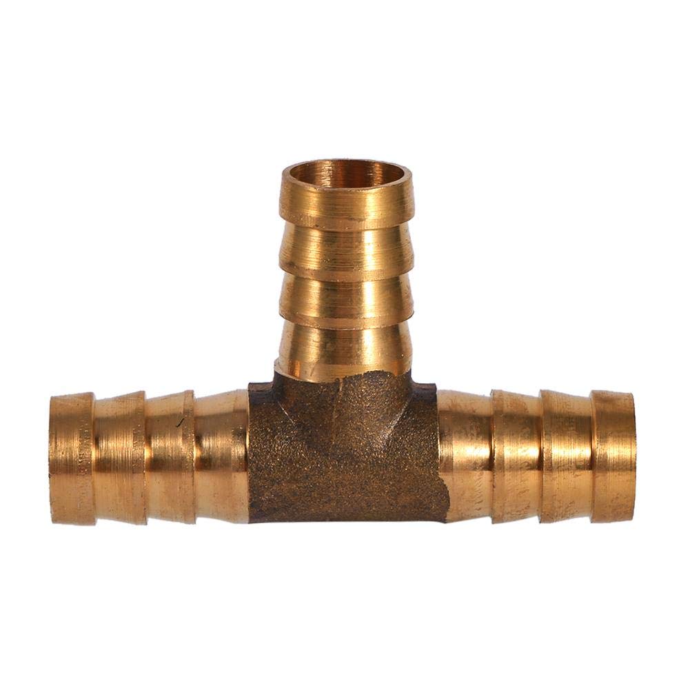 Barbed T Piece Gas Hose Connector, Quick Release, Brass T Piece, 12mm for DIY, Car Repair, Home Installation, Industrial Use