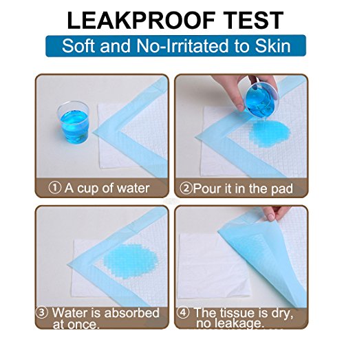 Bearals Disposable Bed Pads, 1500ml High Absorbency Disposable Incontinence Bed Pads, Disposable Waterproof Underpads, Approx. 23”x26” Inch (Pack of 20)