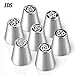 Russian Piping Tips, 7 PCS Icing Decorating Tips, Stainless Steel Icing Piping Nozzles, Buttercream Icing Tool for Making Cakes Puffs and Pastries
