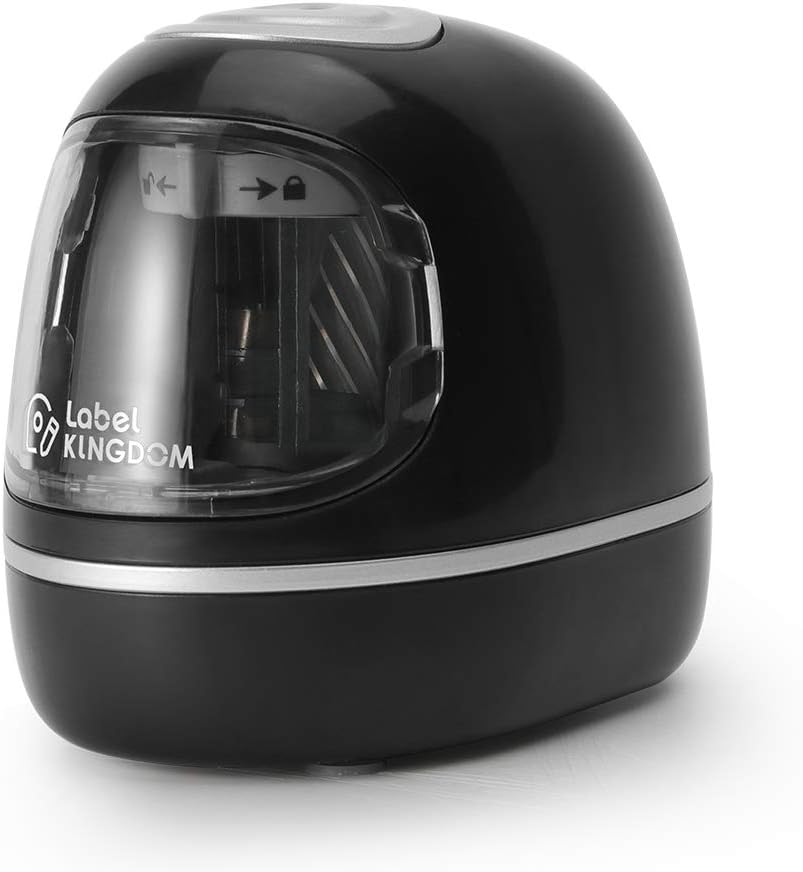 Electric Pencil Sharpener, Fast Sharpen, Auto Stop AC Adapter/Battery Operated for No.2/Colored Pencils(6-8mm), Heavy-duty Helical Blade Sharpener for School/Office/Home Supplies, Black