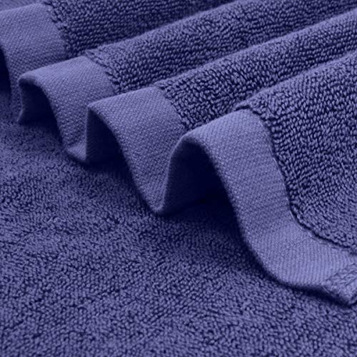 LITTLE JOY Bath Towels Set Extra Large 100% Cotton Highly Absorbent Super Soft Bathroom Towels Sets (Blue, Set of 4)