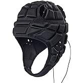 Soft Shell Rugby 7v7 Football Helmet Foam Padded Scrum Cap Headgear Autism Safety Bump Hat Head Support Protector Adjustable Flag Football Soccer Goalie Helmet for Youth Kids Adults