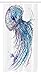 Ambesonne Jellyfish Stall Shower Curtain, Aqua Colors Art Ocean Animal Print Sketch Style Creative Sea Marine Theme, Fabric Bathroom Decor Set with Hooks, 36