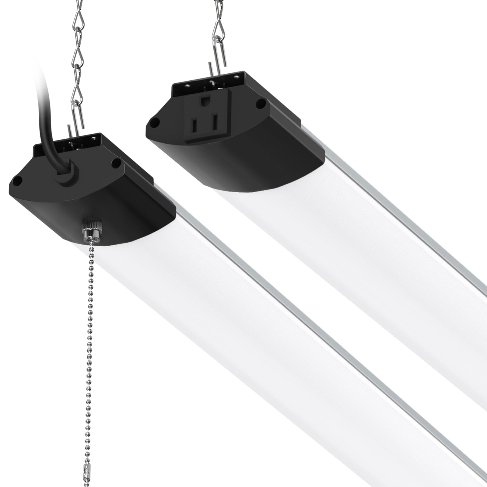 Barrina BS168 168W 8FT LED Shop Lights, 16800LM, 5000K, High Output, Linkable, LED Shop Light for Garage, Workshop, Warehouse, Hanging or Ceiling Mount with Pull Chain Switch, 2 Packs Image