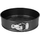 FLEEODAN 9 Inch Nonstick Springform Pan - Cheesecake Pan with Removable Bottom, Round Baking Mold for Cheesecake, Pie, Desserts & More - Baking Bakeware Accessory, Matte Black