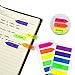 JUSLIN 4 Sets of 560pcs Neon Color Page Marker Fluorescent Color Index Label, Transparent Tabs Flags Stickers