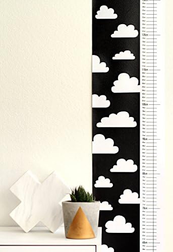 Monochrome Cloud Growth Chart - Printed on canvas textile – Measures 2m tall!