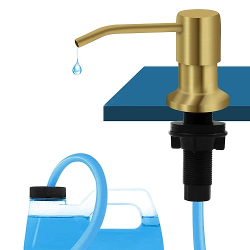 Kitchen Sink Soap Dispenser – 47” Extension Tube Kit, Under-Sink Pump, No More Frequent Refills, Brushed Nickel Finish