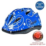 GASACIODS Kids Child Adjustable Safety Helmet for Scooter Skateboard Rollerblading Inlineskating Cycling Bike Mutli-Sport for 3-8 Year Old Girls/Boys (Blue)