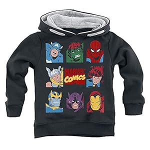 Marvel Kids – Marvel Comic Icons Trui met capuchon zwart Fan merch, Film, Marvel, TV-series