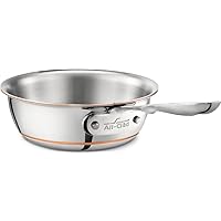 All-Clad 6211 SS Copper Core 5-Ply Bonded Dishwasher Safe Saucier Pan without Lid / Cookware, 1-Quart, Silver