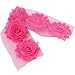 Mybigqueen 5 Piece Boutique Shabby Chic Fabric Rose Flowers Trim DIY Chiffon Frayed Tulle Flower, 10 Colors