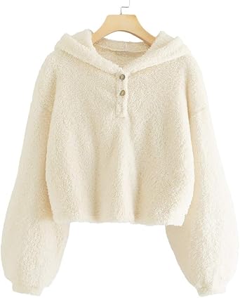 fuzzy white sweatshirt