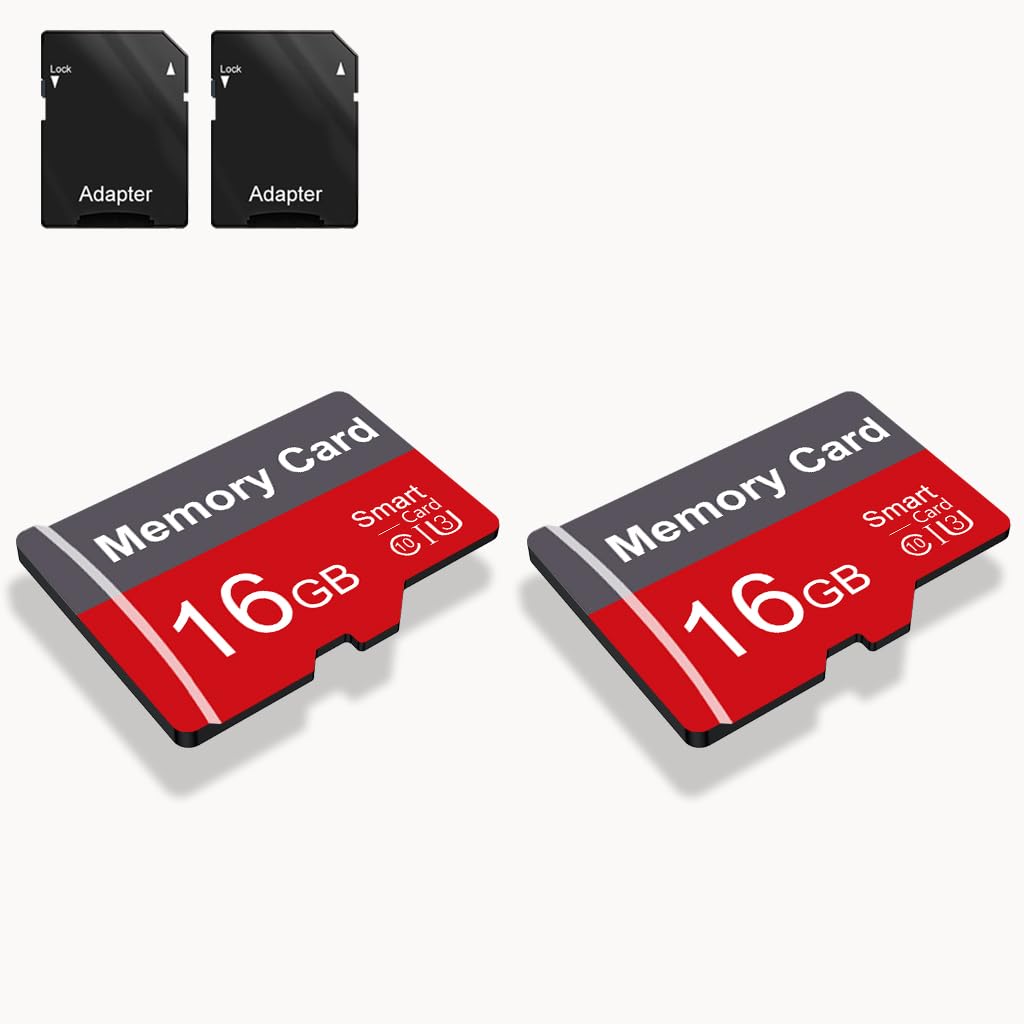 Photo 1 of 2 Pack Memory Card 16GB with Adapter, High Speed TF Card, UHS-I C10 A1 Memory TF Card for Tablet/Mobile Phone/Camera/Car Audio/Game Console (16, GB)