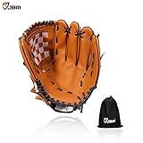 JBM Baseball Glove Infield Mitt Glove (10.5” 11.5” 12.5”) Left Hand Synthetic Leather Soft Durable For Adult Youth Kids - Brown Blue Black (Brown, Medium)