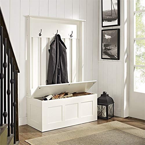 Pemberly Row Entryway Hall Tree with Lift Top Storage Bench and Coat