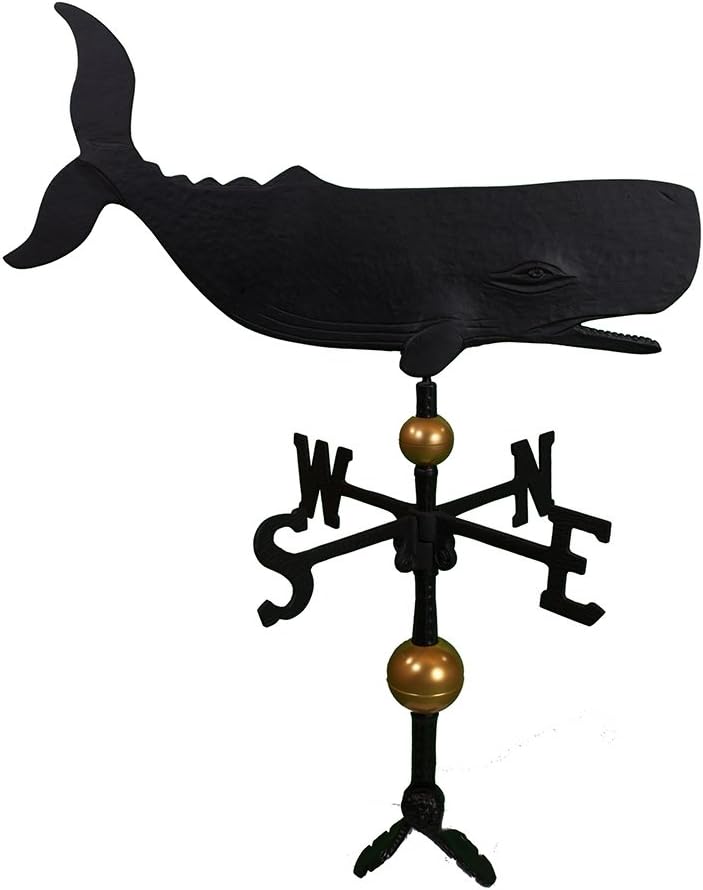 Weathervanes - Montague Metal Products 32-Inch Deluxe Weathervane with Satin Black Whale Ornament
