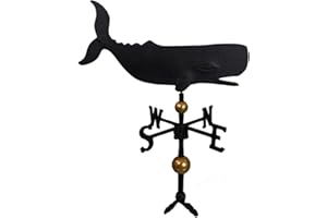 Montague Metal Products 32-Inch Deluxe Weathervane with Satin Black Whale Ornament