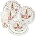 Premium Unicorn Birthday Party Supplies Set, Paper Plates And Cups for 12 by Party Crush, Great for Kids Birthdays and Baby Showers