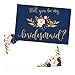 15 Will You Be My Bridesmaid Cards Navy Floral, Cute Bridesmaids Proposal Note Cards For Gifts, Blank Ask To Be Your Bridesmaids Invitations Set, Asking To Be A Bridesmaid Invite