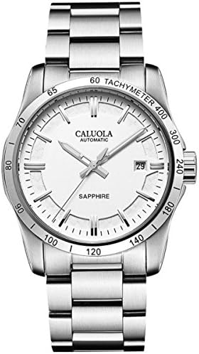 Caluolaファッションメンズ時計日付自動スチールスポーツ防水時計ca1191 Mm 1191 Ss White