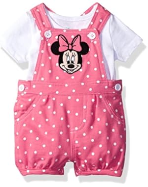 Baby Girls' Minnie Mouse 2-Piece Shortall and T-Shirt Set