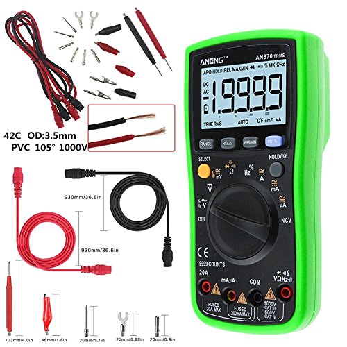 Digital Multimeter ANENG AN870 19999 COUNTS True-RMS Auto Range NCV Ohmmeter AC/DC Voltage Ammeter Current Meter Temperature Measurement