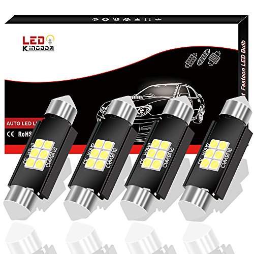 LEDKINGDOMUS 42mm 1.65 Inch 6SMD CANBUS Error Free Festoon LED Interior Map Dome Door Lights Bulbs 211-2 212-2 569 578 6411 (White)