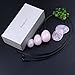Banshren Rose Quartz 5 Piece Healing Crystals Set, 3 Rose Crystal Quartz Drilled Eggs in Graduated Sizes for Kegel Exercise or Vaginal Training (Small, Medium, Large) & 2 Worry Stones for Meditation