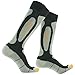 RANDY SUN Skiing Socks, [SGS Certified] Women's Knee-High Performance Hiking Socks Black&Grey