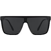 mosanana Polarized Oversized Square Sunglasses for Women Men, Trendy Flat Top Fashion Shield Shades MS52363