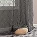 jinchan Sheer Curtains Geometric for Living Room Moroccan Embroidered Curtains Lattice Quatrefoil Semi Sheer Curtains 63 Inch Length Window Panel Pair Double Width Charcoal Grey