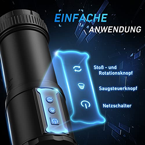 Automatischer Masturbator mit Stoß- und Rotationsfunktion, 3 in 1 Elektrischer Cup-Masturbatoren mit Saugfunktion, Blow Job masturbieren mann, Realistische Oral Masturbatoren, Sexspielzeug für Männer