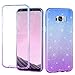 Casetego Compatible with Galaxy S8 Plus Case,360 Full Body Two Piece Slim Crystal Transparent Case with Built-in Screen Protector for Samsung Galaxy S8 Plus,Blue/Purple