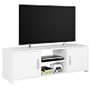 Mueble-TV-Mesa-Television-Mueble-Salon-Moderno-Madera-con-2-Puertas-1-Estante-Blanco-110x35x36cm